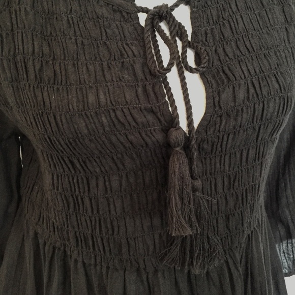 Melrose and Market Split Neck Peasant Blouse Small - Picture 3 of 8